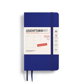 LEUCHTTURM1917 370578 Weekly Planner 2025, Pocket A6 Softcover - 12-Month Planner, 80 g, Lined - Ink