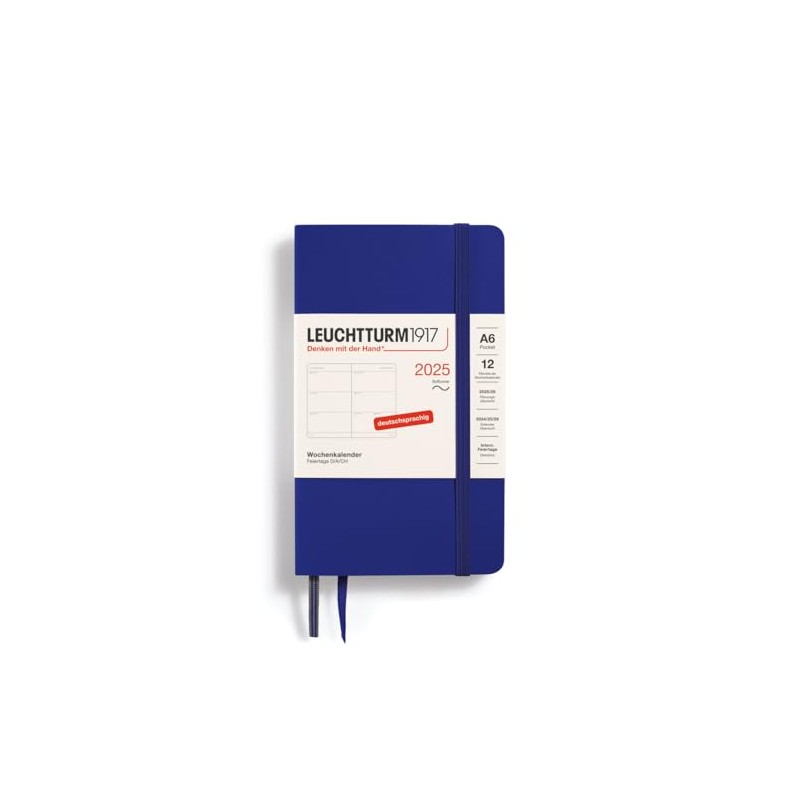 LEUCHTTURM1917 370578 Weekly Planner 2025, Pocket A6 Softcover - 12-Month