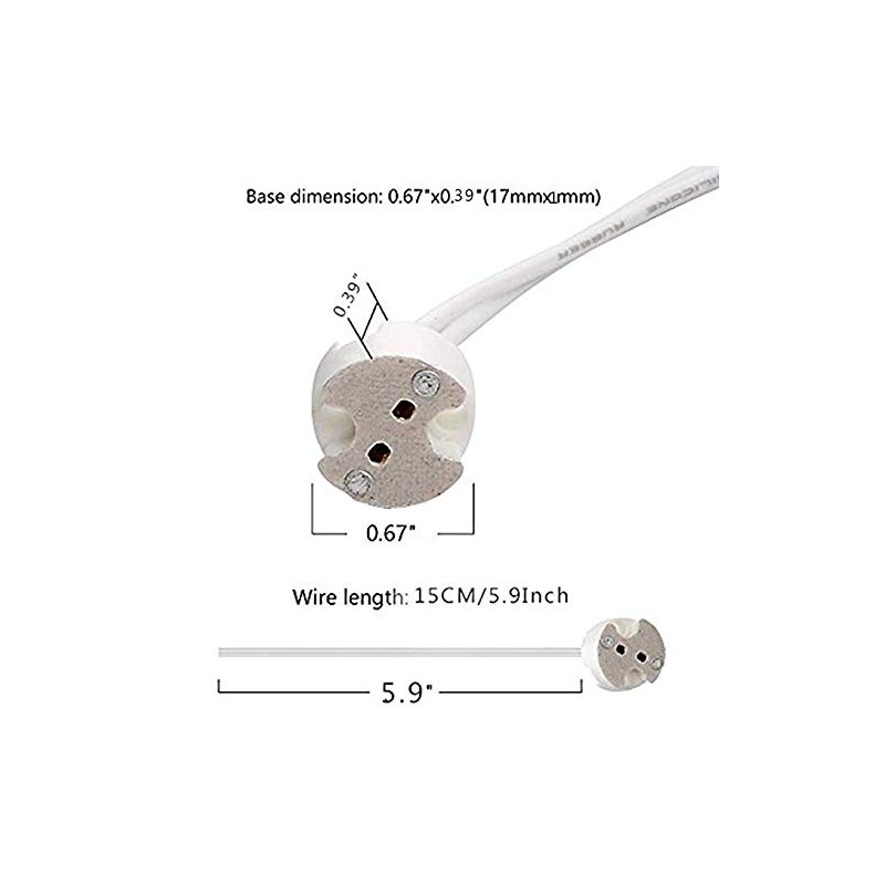 Mr16 Socket,10 Pack 2 Pin Halogen Mr16 Lamp Holder Gu5.3