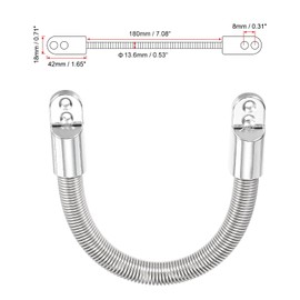 uxcell Flexible Door Loop Wire Protection Sleeving Armored Wire Conduit Power Transfer Loop Cable Protector Sleeve with Ends 180mm x 10.4mm White