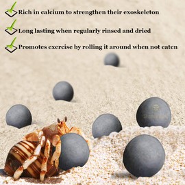 10 Crab Calcium Supplement Balls --- Perfect nutrient Balance Boost Metabolism - promotes Shell Growth in Calcium-deficient Crabs - Beneficial for molting Pets - With Over 30 Beneficial minerals