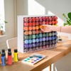 Krafetto 80 Grids Paint Organizer Storage Rack, Wall-mountable Craft Paints