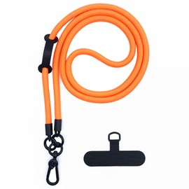 Cellphone Phone Lanyard Strap Wrist Lanyard Universal Adjustable Detachable Nylon Crossbody Neck Strap with Hook (Orange)