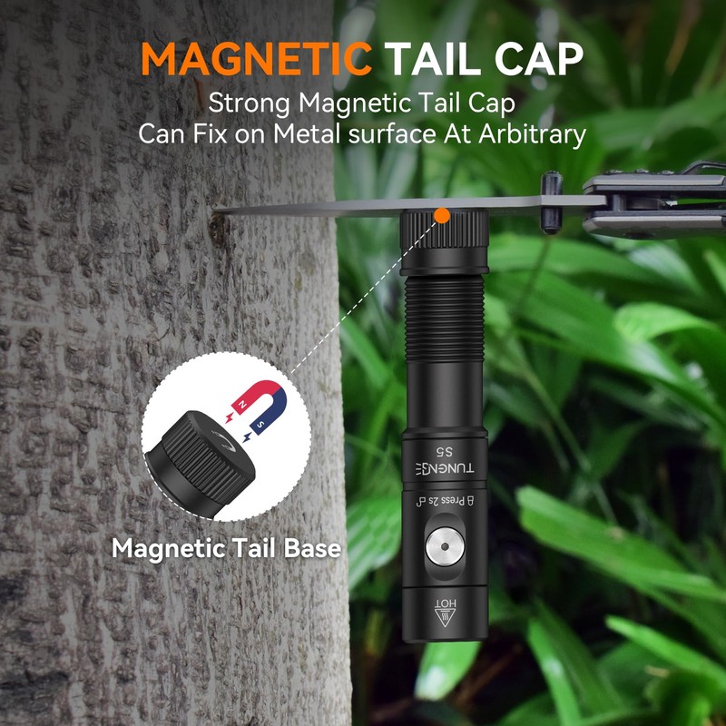 TUNENGE S5 1400 Lumens Mini Flashlight Rechargeable- Super Bright LED