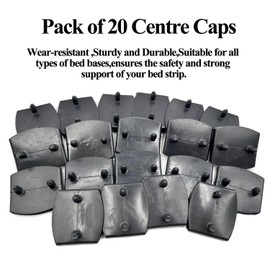 honigo 20pcs 54x9mm Black Replacement Bed Slat Plastic Centre Caps Holders for Holding Securing Wooden Slats Bed Base,Width 54mm x Height 9 mm (Inside Dimension)