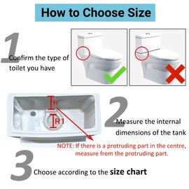 25 CM Toilet Cistern Dual Flush Valve, One Piece Button Drain Valve Replacement Kit Suitable for Tank Height 26-29 CM for Bathroom Home Office