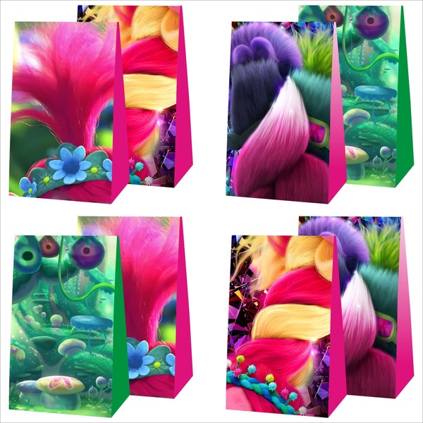 humicide 12pcs M-F-J-L Party Gift Bags,Cartoon Birthday Party Supplies for