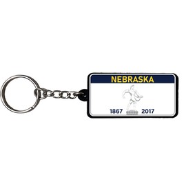 AMERICANPHOENIX Beautiful & Unique License Plate Keychain - USA Souvenir, State Keychain, Collectible Design, Keyring Lanyard, Nebraska, 2.25 inch x 1 inch