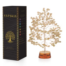 YATSKIA Green Jade Crystal - Green Jade Stone - Crystal Tree of Life - Spiritual Gifts - Home Decor - Feng Shui - Meditation Accessories - Chakra Stones and Crystals (10 Inch Approx.)