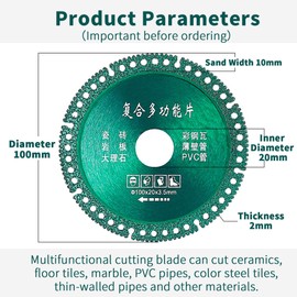 3PCS Indestructible Disc for Grinder, Multifunctional Cutting Disc, Glass Cutting Disc, Applicable to Marble Tiles Metal Floor Ceramic Cutting