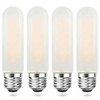 Frosted T10 LED Light Bulbs 25W Equivalent, E26 Base, 2700K