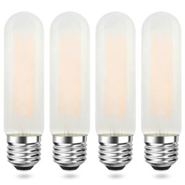 Frosted T10 LED Light Bulbs 25W Equivalent, E26 Base, 2700K Soft Warm White, E26 LED Bulb Dimmable, T30 Tube Chandelier Light Bulbs, 2W, 200LM, Edison Tubular Light Bulbs, 4 Pack