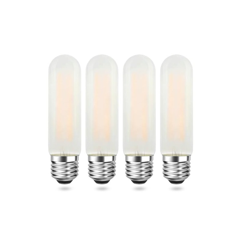 Frosted T10 LED Light Bulbs 25W Equivalent, E26 Base, 2700K