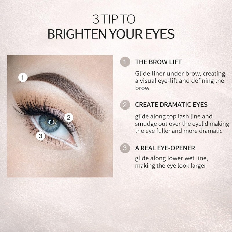 White Eyeliner Pencil Set, 6 Eye Liner Pencils With Sharpener,