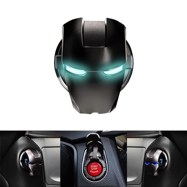 Happyou Push Start Button Cover with Pre-Pasted Tape,Zinc Alloy Metal