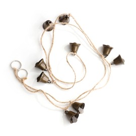 MrMrKura 9 PCS Vintage Jingle Bell 1 Inches Red Copper Bell Hanging Bell, Dog Door bell, Ring Door Bell for Wedding, Dog Collar, Christmas Hallowmas Decoration (Bronze Iron Bells)