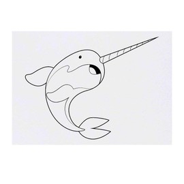 'Narwhal' Temporary Tattoo - Water Resistant, Skin-Safe, Non-Toxic Transfer (TO00019031)