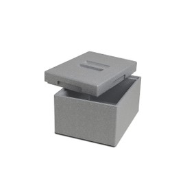 Climapor Polystyrene Mini Transport Box, Grey, Volume: 25.5 x 35 x 21 cm (9 Litres), Wall Thickness: 1.75 cm or 2 cm, Thermal Box Made of EPS