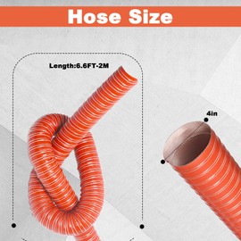 4in Automotive Air Ducting Hose, 4in Length 2 Meter-6.6 Feet, 4" Silicone Flexible Brake Cooling, Air Duct Induction Intake Pipe Hose, Dryer Vent Hose for Air System