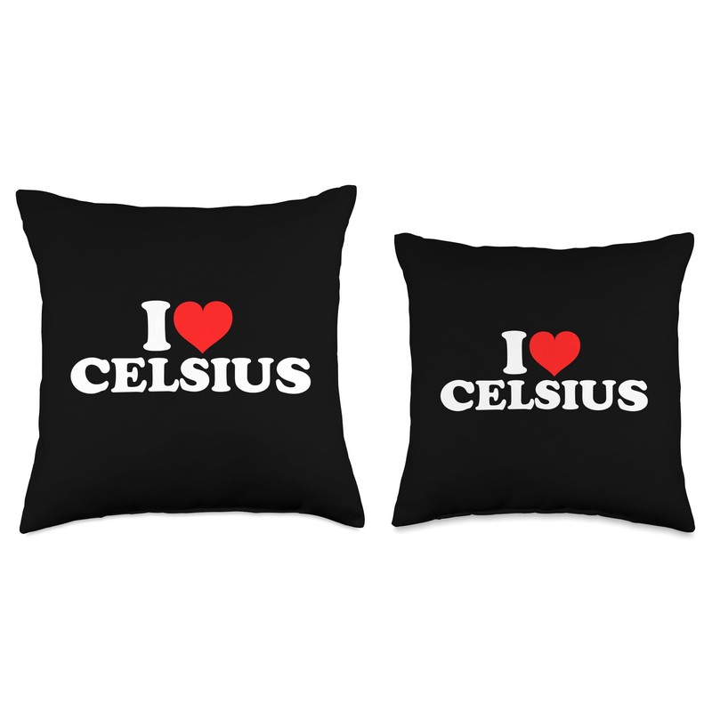 I Love Celsius Throw Pillow, 18x18, Multicolor