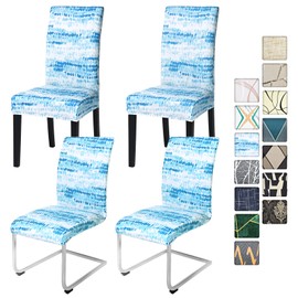 Alishomtll Stretch Chair Covers, Set of 4/6, Blue Chair Covers, Swing Chair, Elastic Chair Covers, Removable Washable Dining Room Chairs Covers for Restaurant, Hotel, Banquet (Blue, Set of 4)