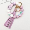 Phamines Leaf Bead Wristlet Keychain for Women,Printed Silicone Beaded Key