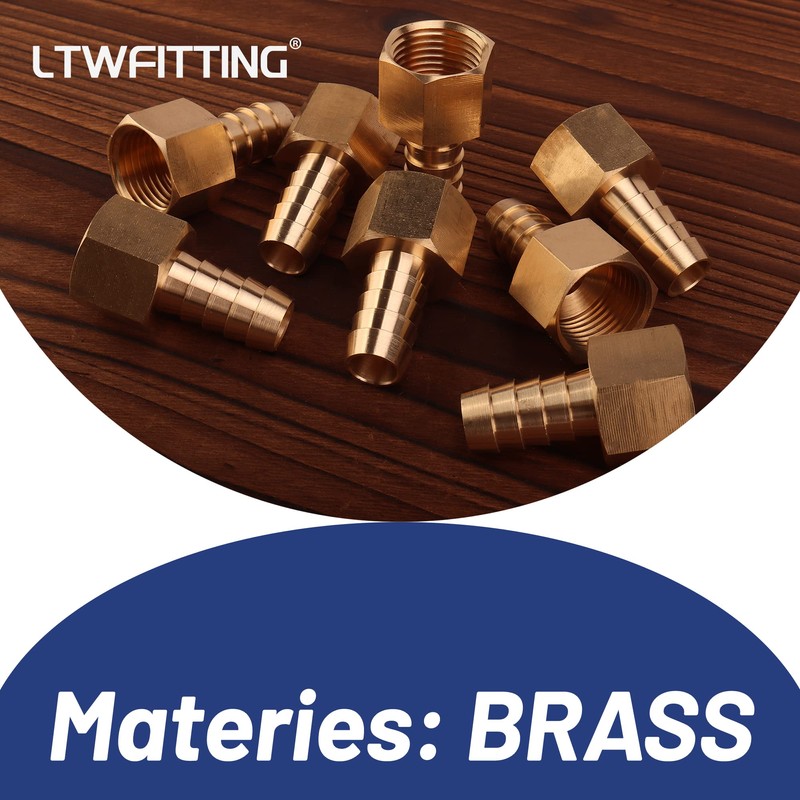 LTWFITTING Brass BSP Fitting Coupler/Adapter 1/2-Inch Female BSPP x 12mm