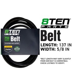 8TEN Kevlar Belt for Ariens Gravely Apex Zenith Pro-Turn Z ZX ZTHD60 60-Inch Deck 07200817 137 x 5/8