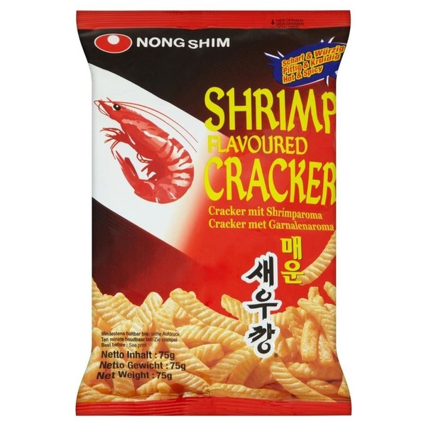 Nong Shim Shrimp Crackers - Hot & Spicy (75g) - Pack of 2