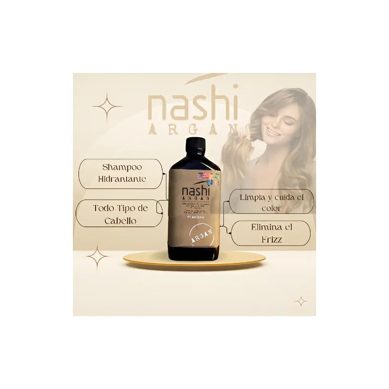 Nashi Argan Shampoo, Hidratante De Origen Natural, 500ml