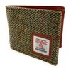 Mens Harris Tweed Bifold Wallet (Green Herringbone)
