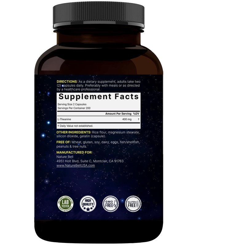 Double Strength L Theanine 400mg, 400 Capsules | Max Potency
