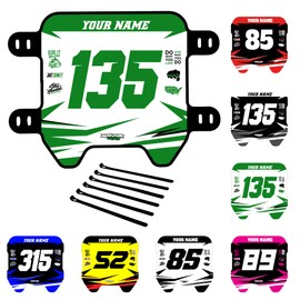 Sur Ron Front Number Plate & Decals, Dirt Bike Plastic Black Plate & Graphics for Sur-Ron Light Bee X/S,Talaria Sting MX3/R MX4 Talaria XXX Super73 MX350 MX650 E-Ride Pro SS/S Segway X260 X160