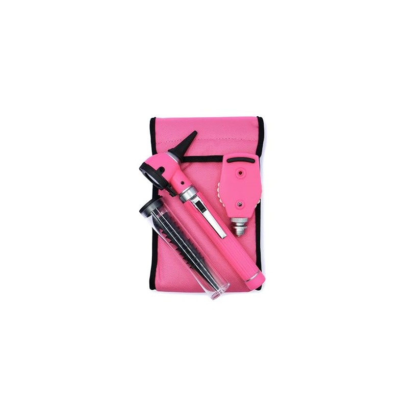 Estuche de Diagnostico Oto/Oftalmo, Lona, FO, Led, Rosa