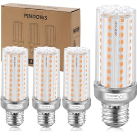 PINDOWS 16W LED Corn Bulbs E27, Warm White 3000K, 150W Incandescent Equivalent, High Bright 1900LM, Replace 120W~150W, CRI 80+, Non-Dimmable, 4-Pack