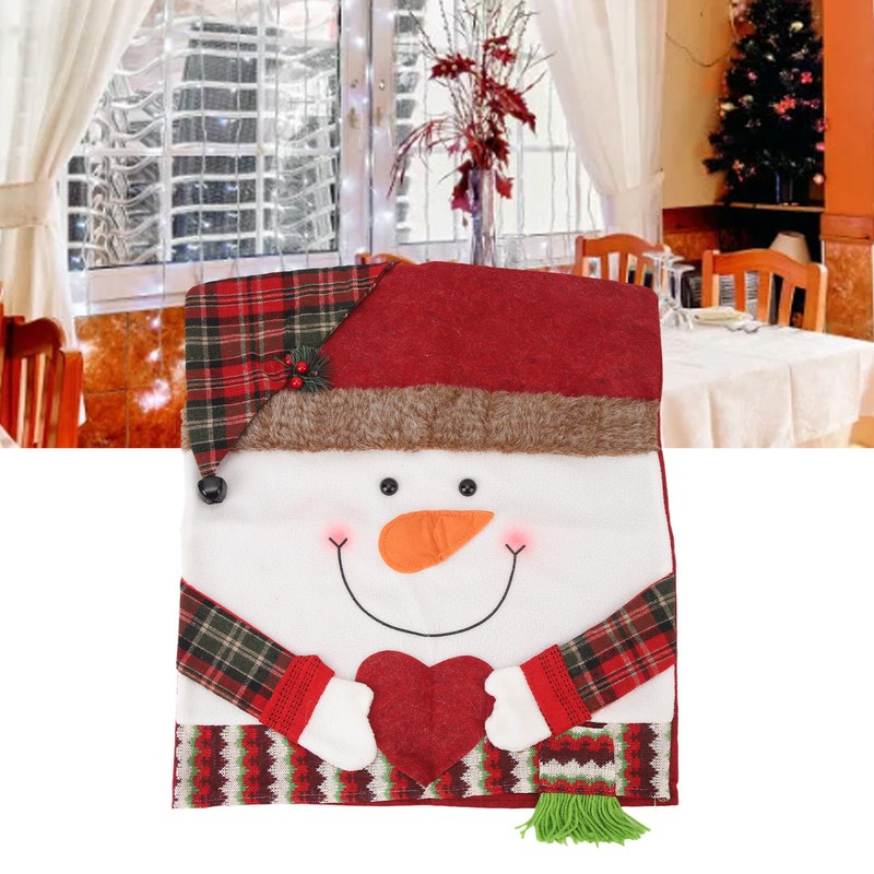 Xmas Dinner Chair Back Covers Easy To Install Soft Anti