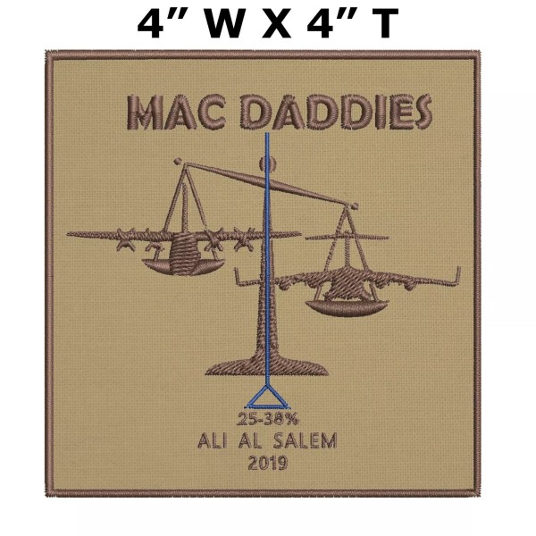 Athena Brands MAC DADDIES Patch Embroidered Iron-On Applique Air Force