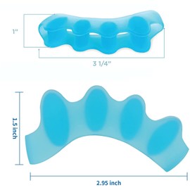 Separadores de Dedos de Gel, 2 Pares Espaciador de dedos de Gel de Silicona Separador para relajar los dedos de los pies, alivio de juanetes, hallux valgus ideal para mujeres y hombres