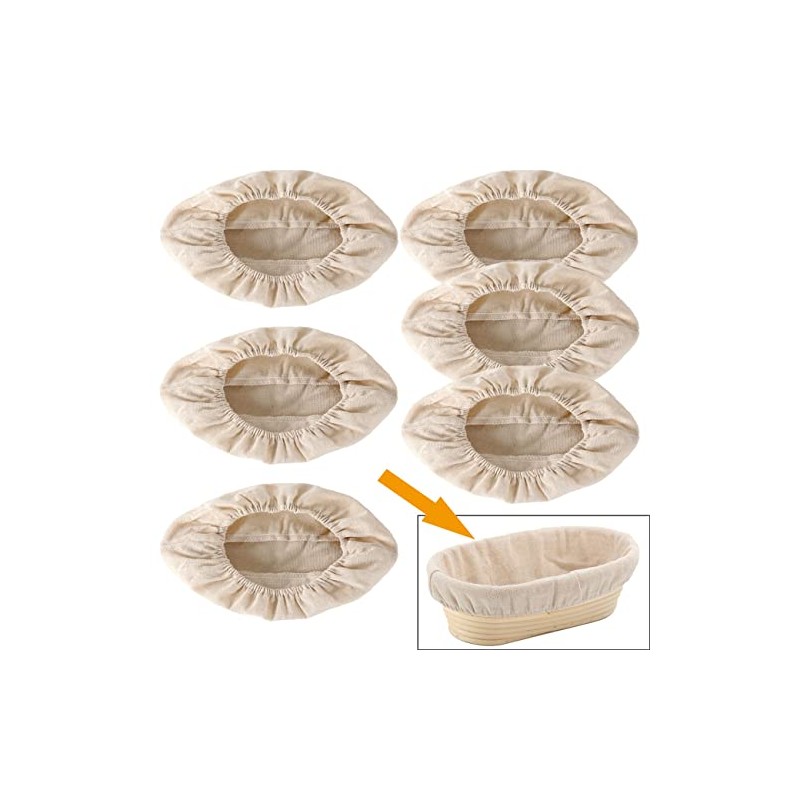 6Pcs Bread Proofing Basket Cloth Rattan Baking Dough Basket Cover