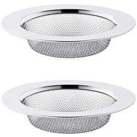 2 Pack Tomario Stainless Steel Kitchen Sink Strainer, Standard Sink Drain Protector Hair Catcher for Kitchen Bathroom Shower Kitchen Dishwasher Safe (External Diameter 7.5cm, Inner Diameter 4.5cm)