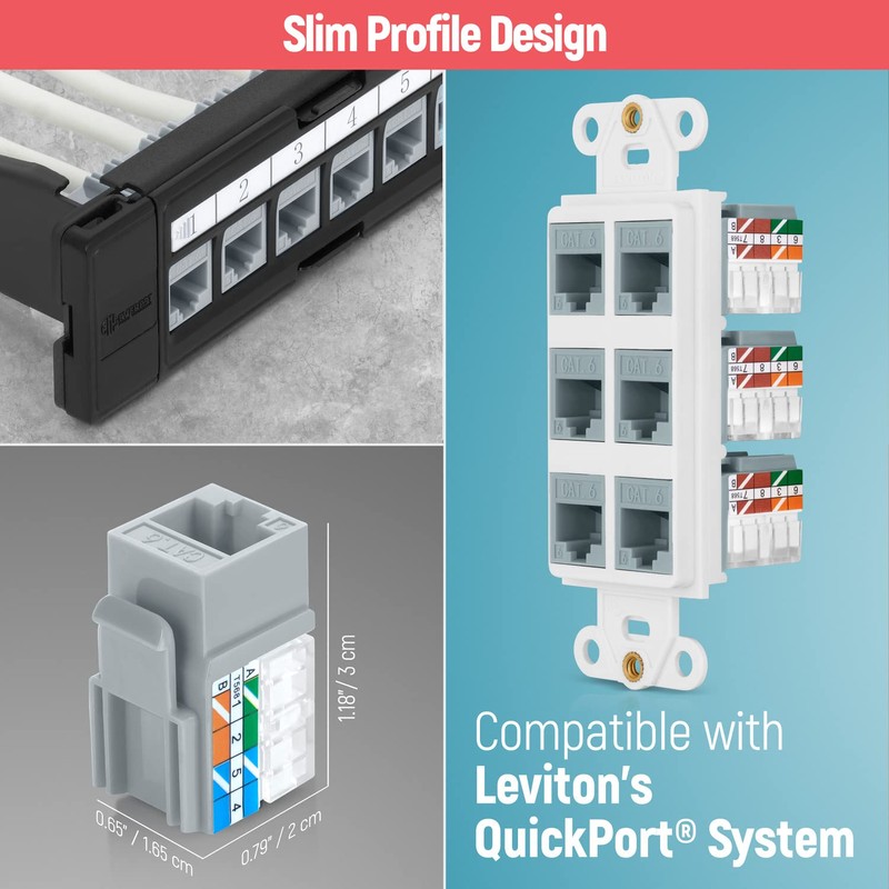 Everest Media Solutions 90° Angled CAT6 Keystone Jack in Grey