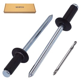 SKIR'CO Pack of 400 blind rivets painted 4.0 x 10 mm, aluminium pop rivets, drill included (jet black RAL 9005)