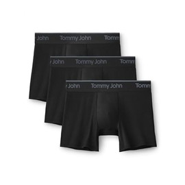 Tommy John Men's Second Skin Modal 4" Boxer Brief 3-Pack, Black