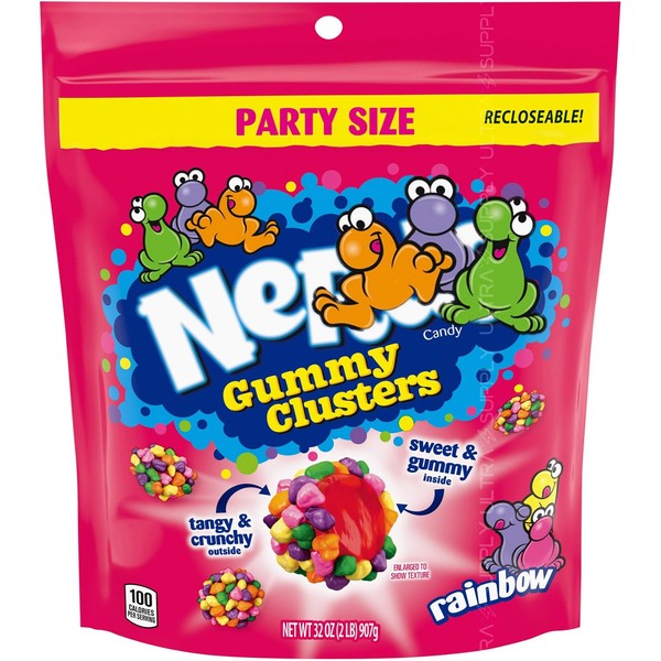 Nerdsss Gummy Clusters (32 oz.) Rainbow - Party Size -