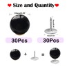ZLMCUJE 30 Sets 10mm No Sew Black Pearl Buttons Brooch