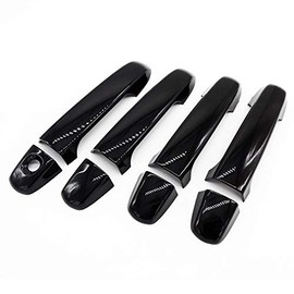 S SIZVER Exclusive Glossy Black Series Stick-On Door Handle Overlays Compatible with 2012-2017 Toyota Camry