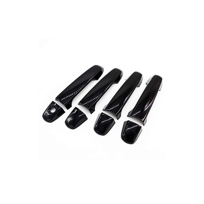 S SIZVER Exclusive Glossy Black Series Stick-On Door Handle Overlays