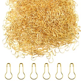 Ruidee 1000 pcs Metal Safety Pins Gourd Pin Bulb Pin Calabash Pin Bead Needle Pin Clothing Tag Pin DIY Home Accessories (Golden)