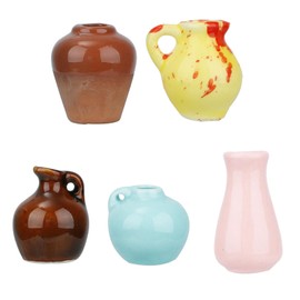 Tinoaly 5pcs Mini Ceramic Vase Magnets for Fridge, Cute Funny Mini Magnetic Vases Tiny 3D Plant Vase Small Flowers Vases Decorations for Home Office Kitchen Refrigerator Locker Decor