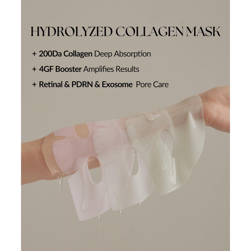 Collagen Overnight Face Mask 3 Step Pore Minimizer Hydrogel Sheet&Boost